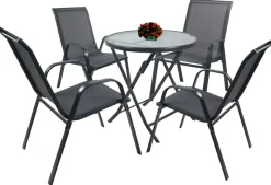 VCM Gartensitzgruppe Sonlas anthrazit Glas B/H/L: ca. 56x89x73 cm