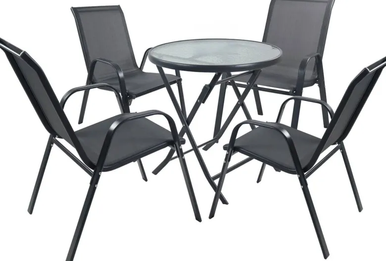 VCM Gartensitzgruppe Sonlas anthrazit Glas B/H/L: ca. 56x89x73 cm
