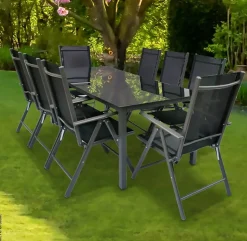 VCM Gartensitzgruppe Sonlas anthrazit Glas