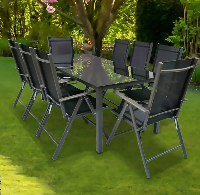 VCM Gartensitzgruppe Sonlas anthrazit Glas