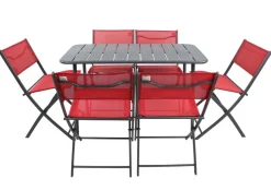 VCM Gartensitzgruppe Sumila rot Stahl B/H/L: ca. 45x79x46 cm