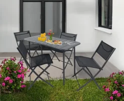 VCM Gartensitzgruppe Sumila schwarz Stahl B/H/L: ca. 45x79x46 cm