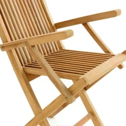 VCM Gartenstuhl braun Teakholz B/H/T: ca. 57x89x62 cm