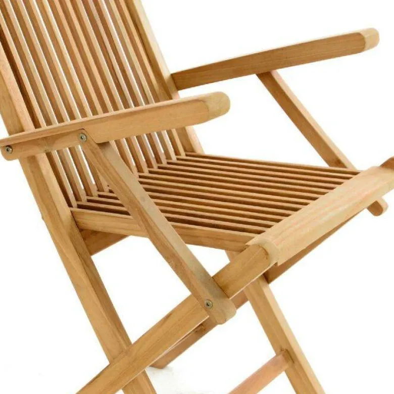 VCM Gartenstuhl braun Teakholz B/H/T: ca. 57x89x62 cm