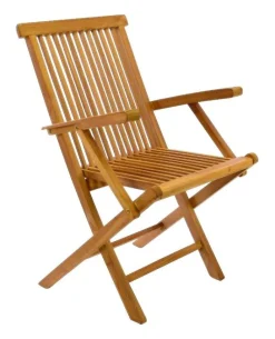VCM Gartenstuhl braun Teakholz B/H/T: ca. 57x89x62 cm
