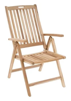 VCM Gartenstuhl braun Teakholz B/H/T: ca. 56x110x75 cm