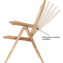 VCM Gartenstuhl braun Teakholz B/H/T: ca. 56x110x75 cm