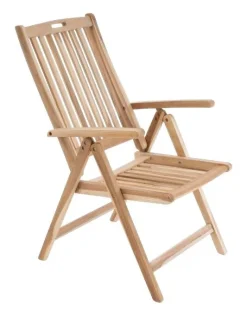 VCM Gartenstuhl braun Teakholz B/H/T: ca. 56x110x75 cm