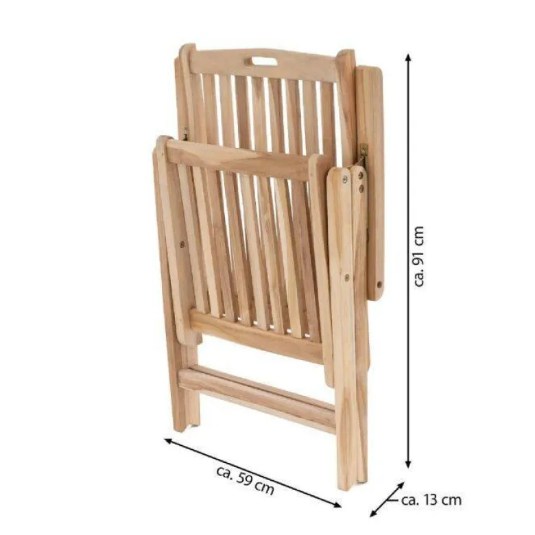 VCM Gartenstuhl braun Teakholz B/H/T: ca. 56x110x75 cm