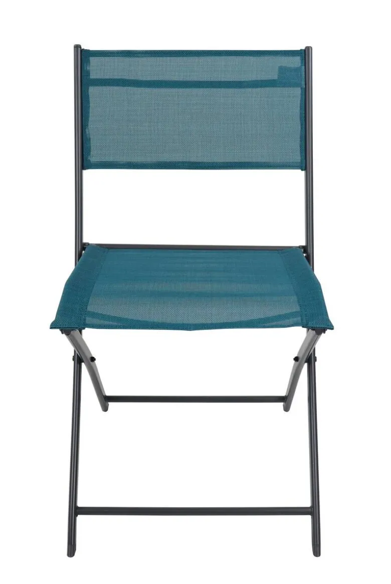 VCM Gartenstuhl 2er Set blau Stahl B/H/L: ca. 45x79x46 cm