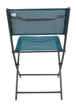 VCM Gartenstuhl 2er Set blau Stahl B/H/L: ca. 45x79x46 cm