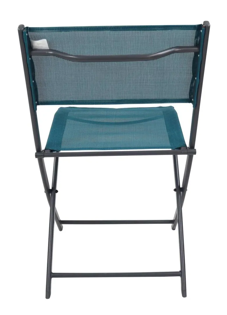 VCM Gartenstuhl 2er Set blau Stahl B/H/L: ca. 45x79x46 cm