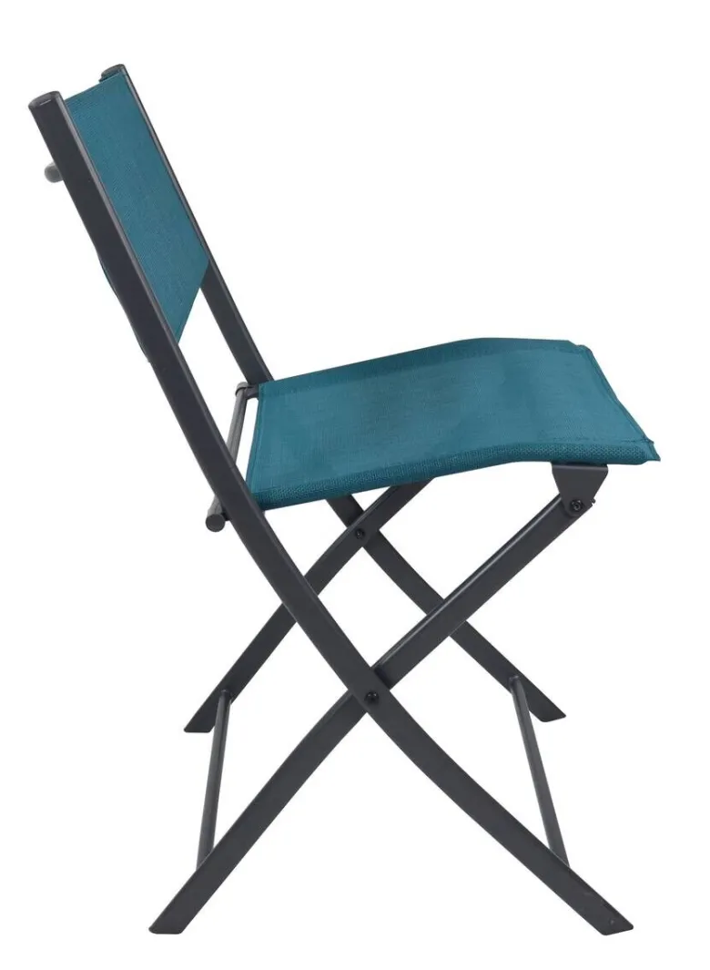 VCM Gartenstuhl 2er Set blau Stahl B/H/L: ca. 45x79x46 cm