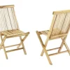 VCM Gartenstuhl 2er Set braun Teakholz B/H/T: ca. 46x89x62 cm