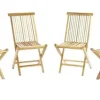 VCM Gartenstuhl 4er Set braun Teakholz B/H/T: ca. 46x89x62 cm