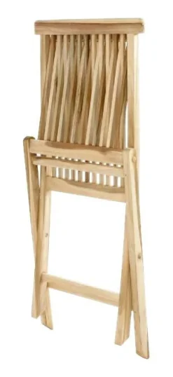 VCM Gartenstuhl 4er Set braun Teakholz B/H/T: ca. 46x89x62 cm