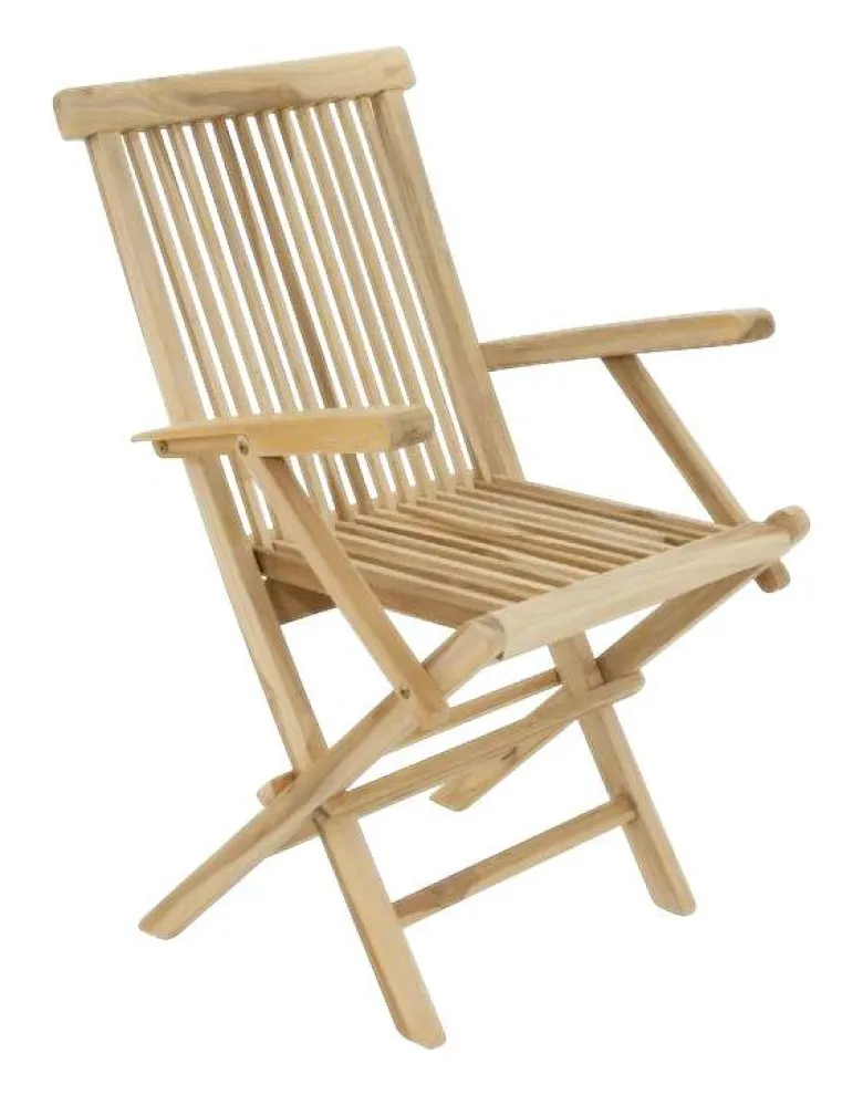 VCM Gartenstuhl 4er Set braun Teakholz B/H/T: ca. 57x89x62 cm