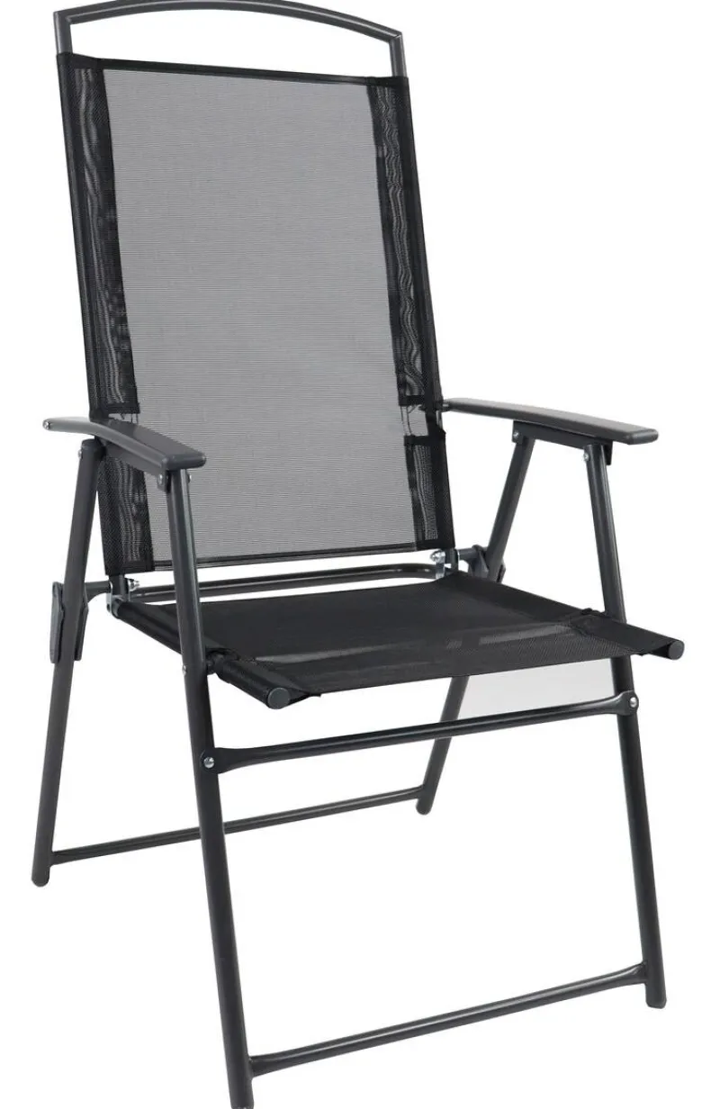 VCM Gartenstuhl-Set anthrazit Aluminium B/H/T: ca. 61x105x56 cm