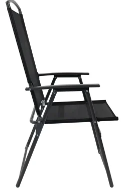 VCM Gartenstuhl-Set anthrazit Aluminium B/H/T: ca. 61x105x56 cm