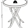 VCM Gartentisch anthrazit Metall B/H/L: ca. 70x70x70 cm