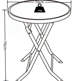 VCM Gartentisch anthrazit Metall B/H/L: ca. 70x70x70 cm