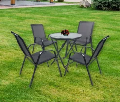 VCM Gartentisch anthrazit Metall B/H/L: ca. 70x70x70 cm
