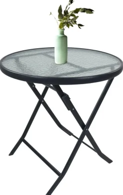 VCM Gartentisch anthrazit Metall B/H/L: ca. 70x70x70 cm