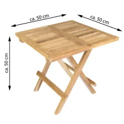 VCM Gartentisch braun Holz B/H/L: ca. 50x50x50 cm