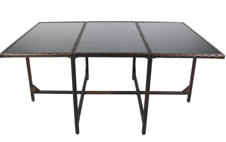 VCM Gartentisch Raloso braun Rattan B/H/L: ca. 170x74x110 cm