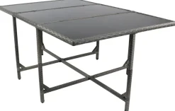 VCM Gartentisch Raloso grau Rattan B/H/L: ca. 170x74x110 cm