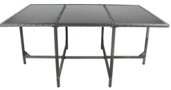 VCM Gartentisch Raloso grau Rattan B/H/L: ca. 170x74x110 cm