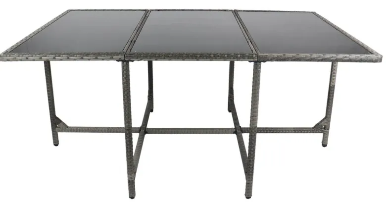 VCM Gartentisch Raloso grau Rattan B/H/L: ca. 170x74x110 cm