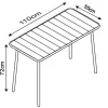 VCM Gartentisch Sumila schwarz Metall B/H/L: ca. 110x72x55 cm