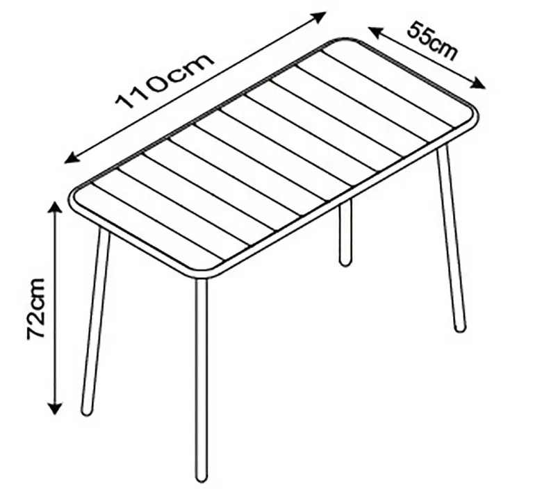 VCM Gartentisch Sumila schwarz Metall B/H/L: ca. 110x72x55 cm