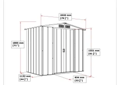 VCM Gerätehaus anthrazit B/H/L: ca. 202x181x113 cm