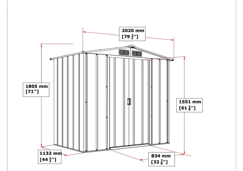 VCM Gerätehaus anthrazit B/H/L: ca. 202x181x113 cm