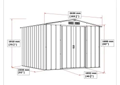 VCM Gerätehaus anthrazit B/H/L: ca. 262x191x234 cm