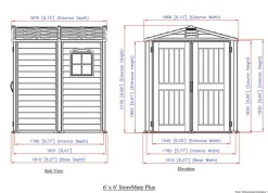 VCM Gerätehaus grau B/H/L: ca. 186x213x190 cm