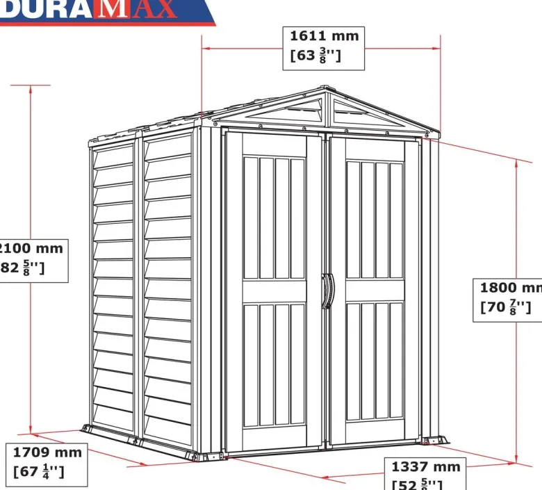VCM Gerätehaus grau B/H/L: ca. 171x210x171 cm