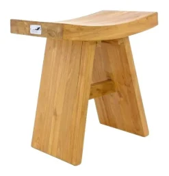 VCM Hocker H braun Teakholz B/H/T: ca. 45x47x29 cm