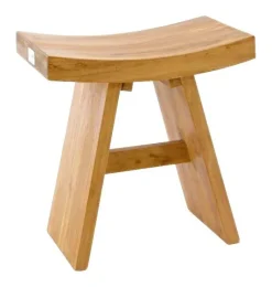 VCM Hocker H braun Teakholz B/H/T: ca. 45x47x29 cm