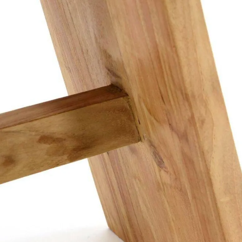 VCM Hocker H braun Teakholz B/H/T: ca. 45x47x29 cm