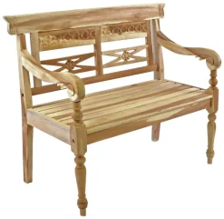VCM Kinder Gartenbank braun Holz B/H/L: ca. 40x64x80 cm