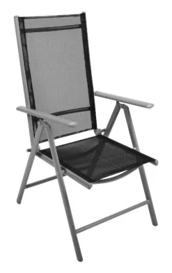 VCM Klappsessel 4er Set schwarz Aluminium B/H/T: ca. 56x105x65 cm