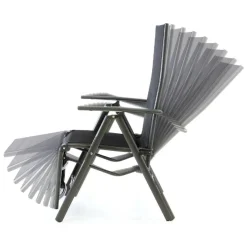 VCM Klappsessel schwarz Textilene B/H/T: ca. 55x112x60 cm