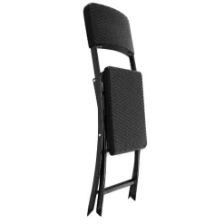 VCM Klappstuhl-Set schwarz Polyrattan B/H/T: ca. 40x80x38 cm