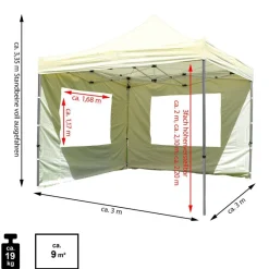 VCM Pavillon PROFI weiß Metall B/H/L: ca. 300x220x300 cm