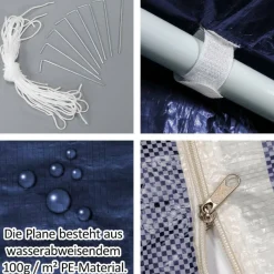 VCM Pavillon royalblau Polyester-Mischgewebe B/H/L: ca. 300x187x300 cm
