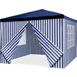 VCM Pavillon royalblau Polyester-Mischgewebe B/H/L: ca. 300x187x300 cm