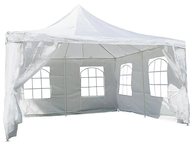 VCM Pavillon weiß Metall B/H/L: ca. 400x200x400 cm